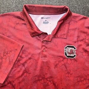 USC South Carolina Gamecocks Garnet Tropical Short Sleeve Golf Shirt Mens 2XL